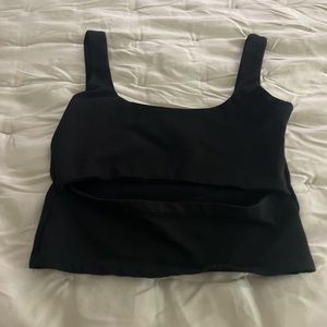 Adika black cutout cropped tank top
